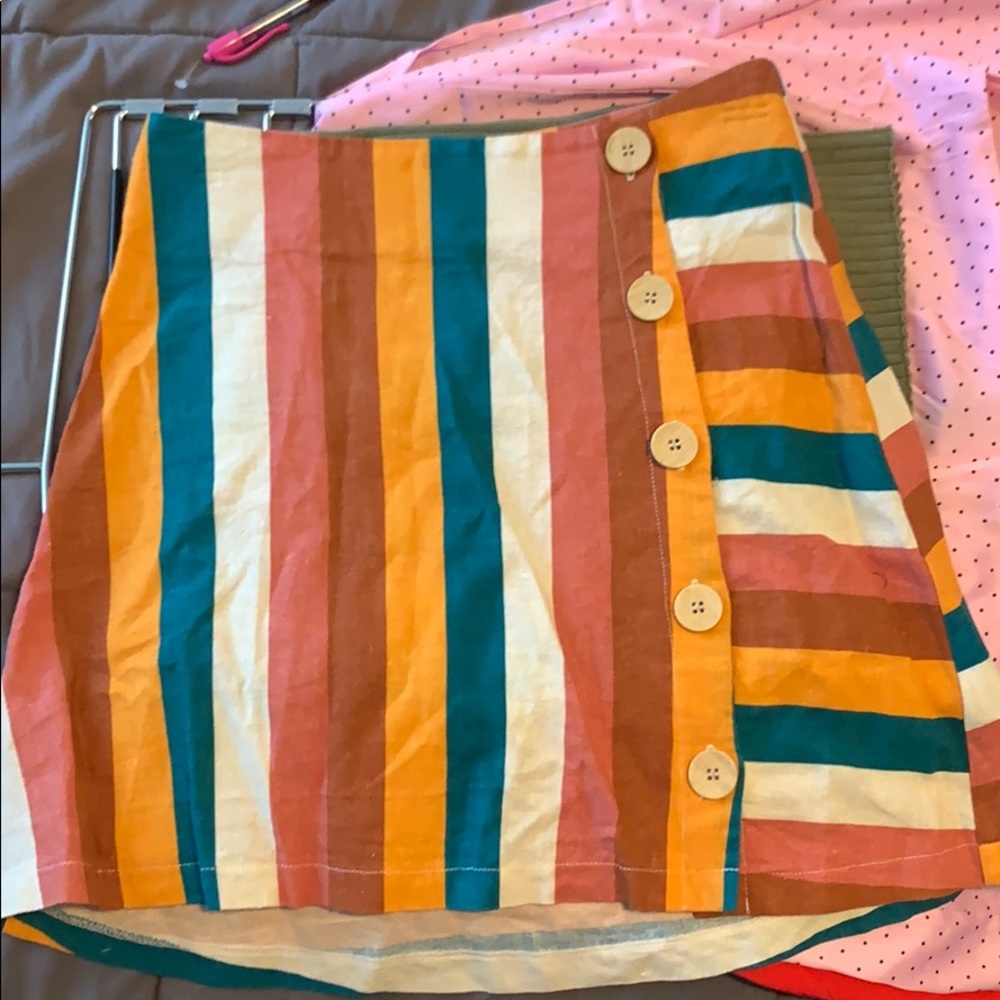 multi color striped skirt